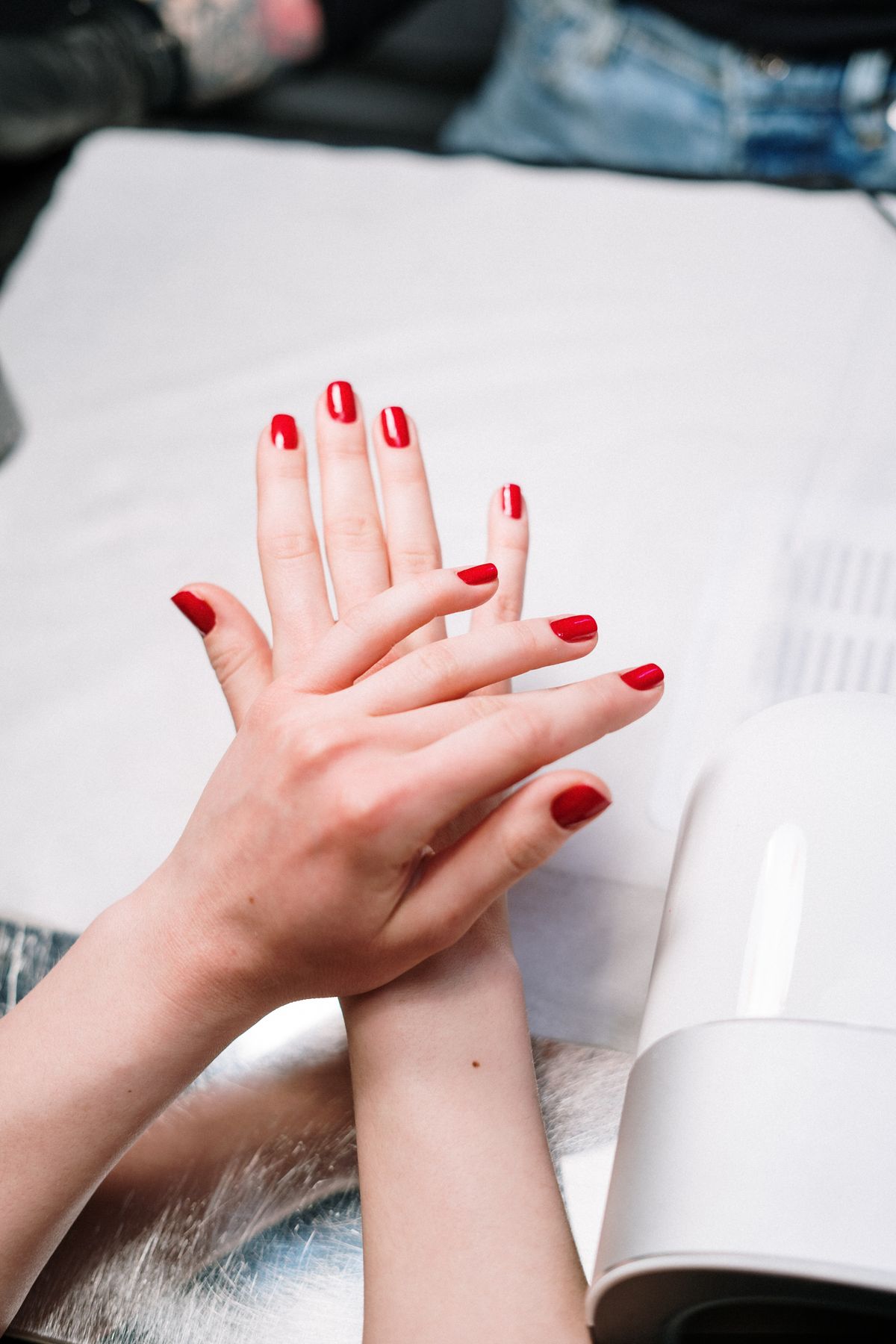 Manicure at a nail studio